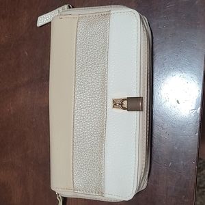 Jessica Simpson clutch new colors tan, cream and beige/gold sheen